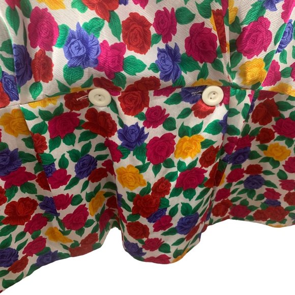 Vintage Lady Shapely Faux Wrap Floral Peplum Blouse Size 24W - Picture 5 of 10